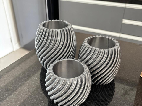 3 Plant Vases - 12cm 95cm and 7cm 3D Print Model