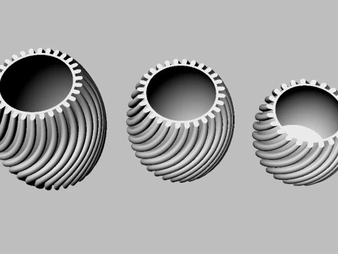 3 Plant Vases - 12cm 95cm and 7cm 3D Print Model