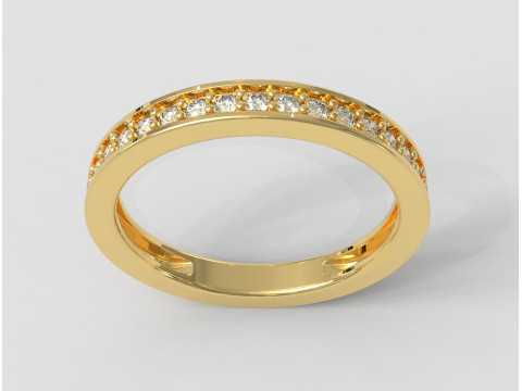 Classic Half Diamond Wedding Band 3D 프린트 모델