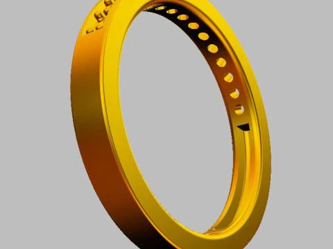 Classic Half Diamond Wedding Band 3D Print Model