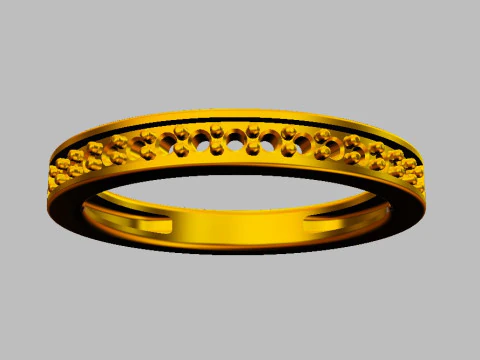 Classic Half Diamond Wedding Band 3D Print Model
