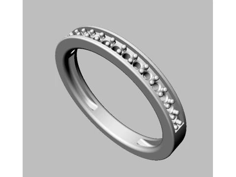 Classic Half Diamond Wedding Band 3D Print Model