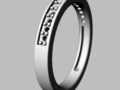 Classic Half Diamond Wedding Band 3D Print Model