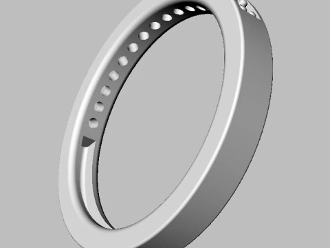 Classic Half Diamond Wedding Band 3D Print Model