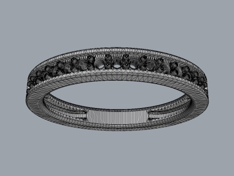 Classic Half Diamond Wedding Band 3D 프린트 모델