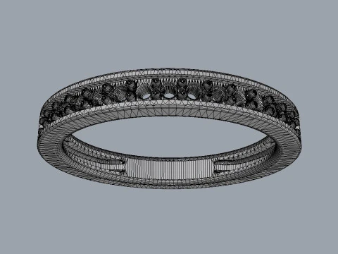 Classic Half Diamond Wedding Band 3D Print Model
