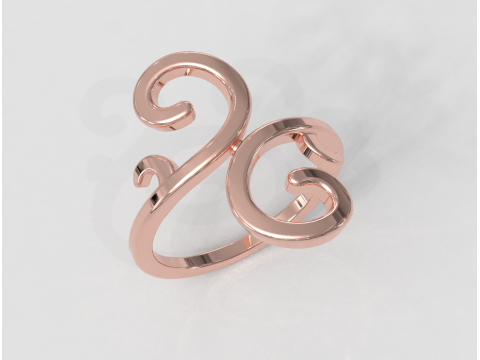 Arabesque Ring Modello di stampa 3D