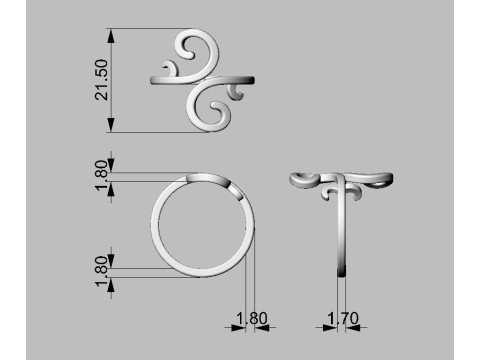 Arabesque Ring Modello di stampa 3D