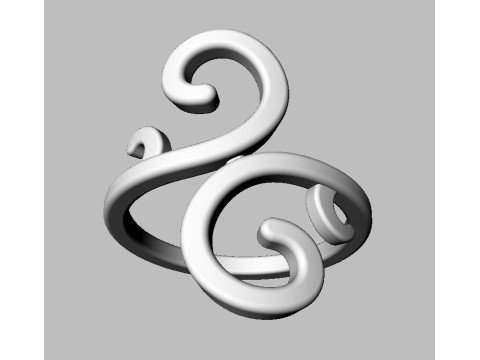 Arabesque Ring Modello di stampa 3D