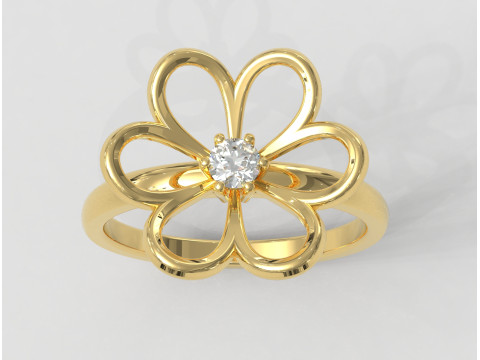 Flower Ring 3D Print Model