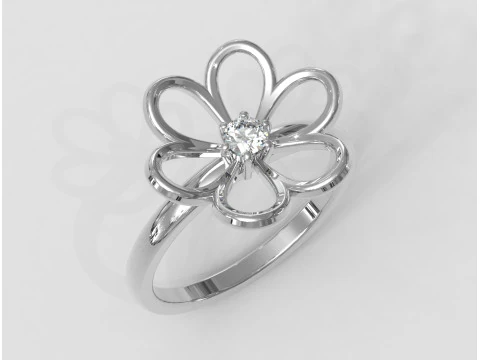 Flower Ring 3D Print Model