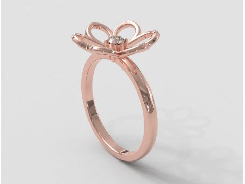 Flower Ring 3D Print Model