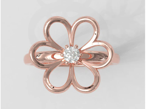 Flower Ring 3D Print Model