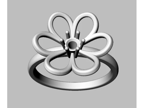 Flower Ring 3D Print Model