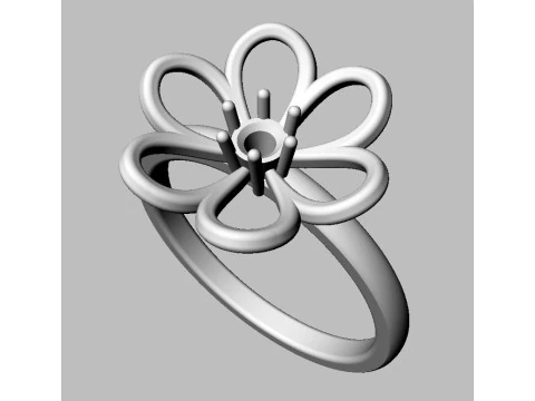 Flower Ring 3D Print Model