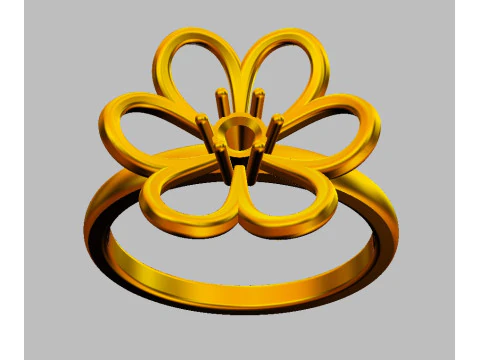 Flower Ring 3D Print Model