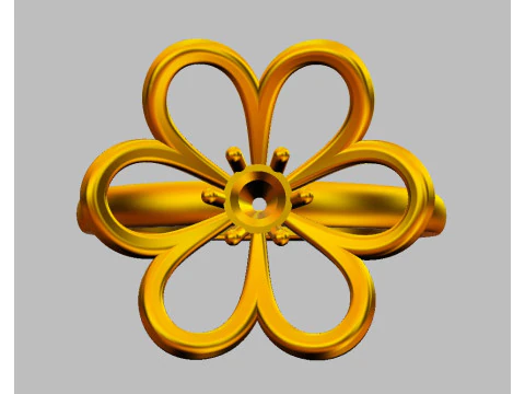 Flower Ring 3D Print Model