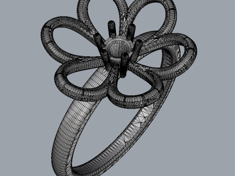 Flower Ring 3D-printmodel
