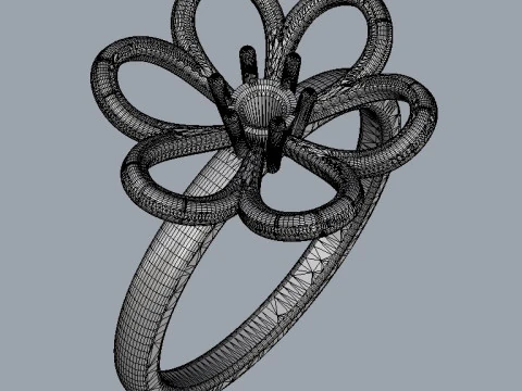 Flower Ring 3D Print Model