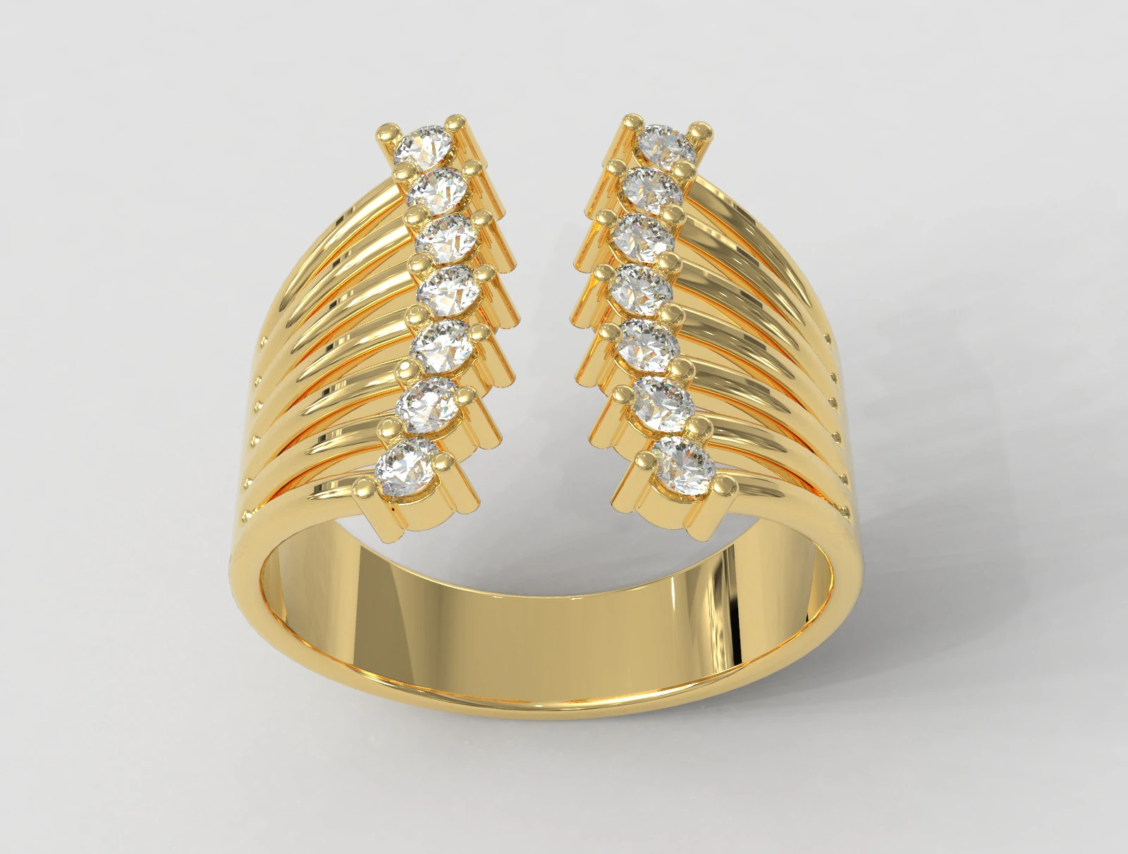 Modern Diamond Ring 3D Print Model .c4d .max .obj .3ds .fbx .stl .blend