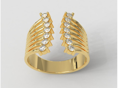 Modern Diamond Ring 3D Принт Модель