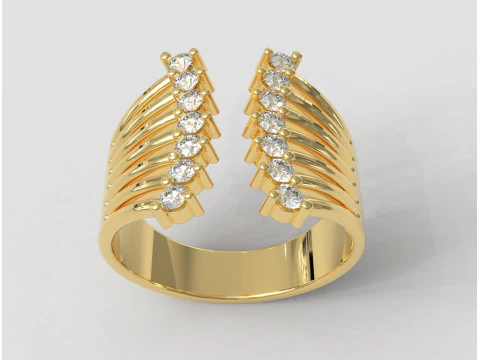 Anel de diamante moderno Modelo de Impressão 3D