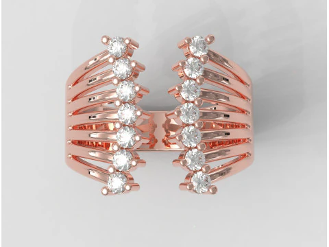Modern Diamond Ring 3D Print Model