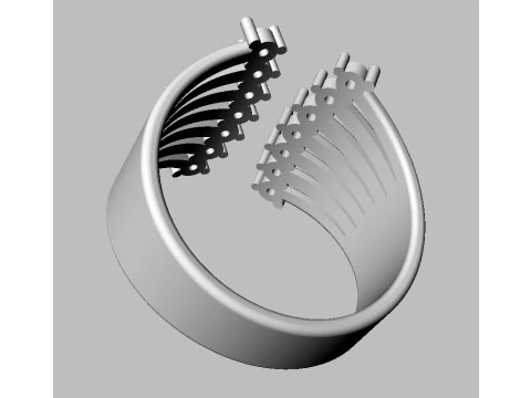 Modern Diamond Ring 3D Print Model