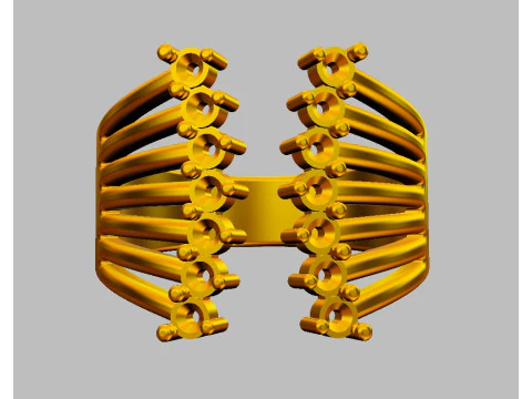 Modern Diamond Ring 3D Print Model