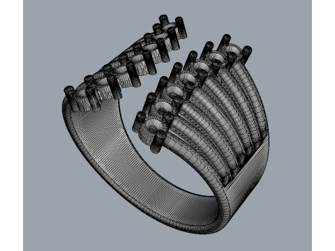 Modern Diamond Ring Modelo de Impressão 3D