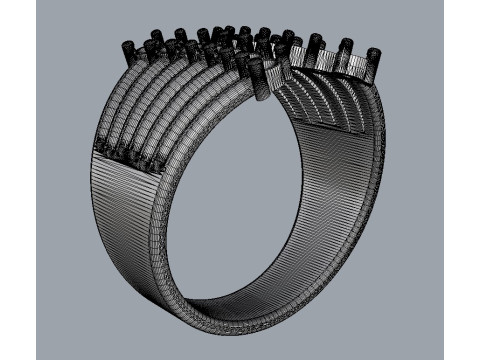 Modern Diamond Ring Modelo de Impressão 3D