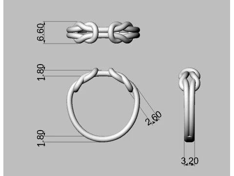 Knot Ring 3D Print Model