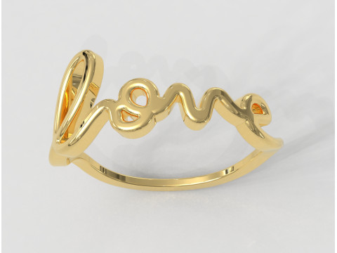 Love Word Ring 3D Print Model