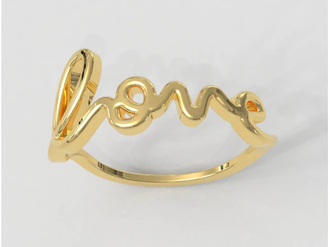 Кольцо со словом &laquo;Любовь&raquo; 3D Принт Модель