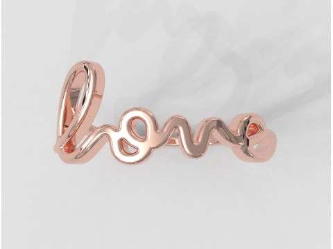 Love Word Ring 3D Print Model