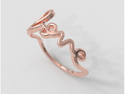 Love Word Ring 3D Print Model