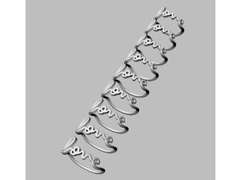Love Word Ring 3D Print Model