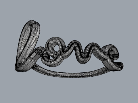 Love Word Ring 3D Print Model