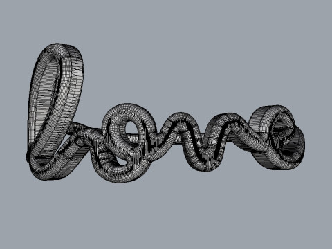 Love Word Ring 3D Print Model