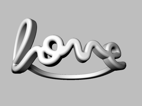 Love Word Ring 3D Print Model