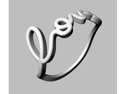 Love Word Ring 3D Print Model