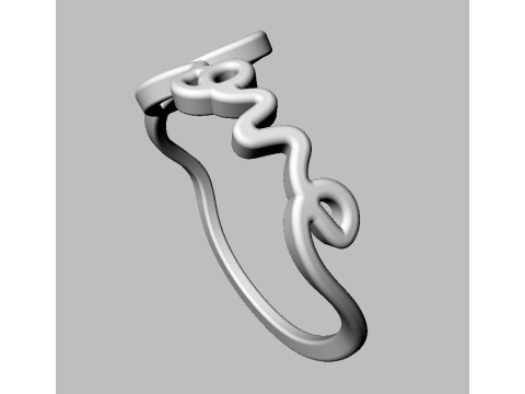 Love Word Ring 3D Print Model
