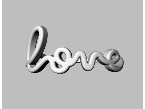 Love Word Ring 3D Print Model