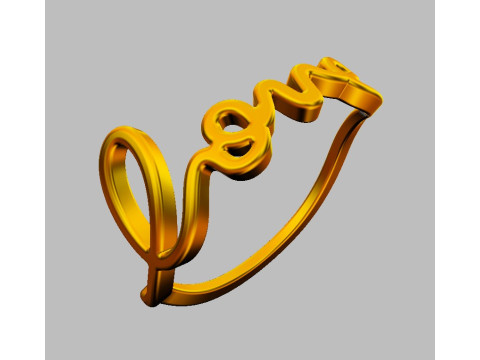Love Word Ring 3D Print Model