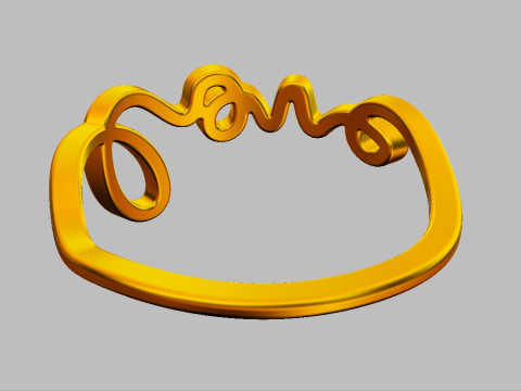 Love Word Ring 3D Print Model