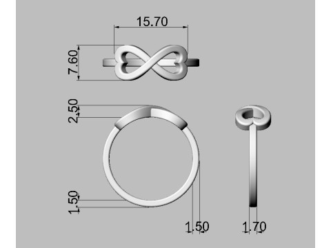 Infinity Love Ring 3D 打印模型