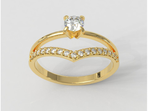 4mm Engagement Ring 3D Print Model