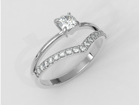 4mm Engagement Ring Modèles 3D en vedette