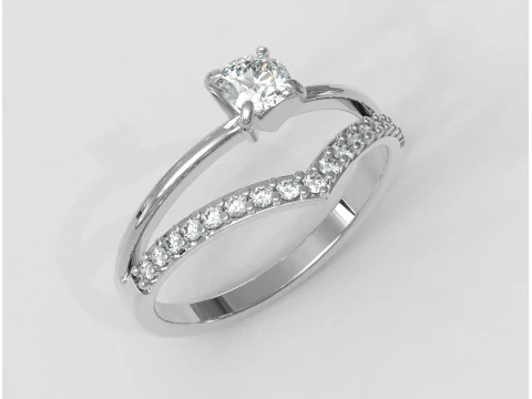 4mm Engagement Ring 3D Print Model