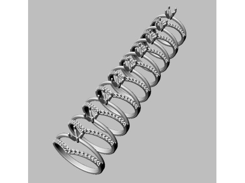 4mm Engagement Ring Modèles 3D en vedette